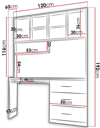 Γραφείο Raj 3 Ροζ 120x53x192