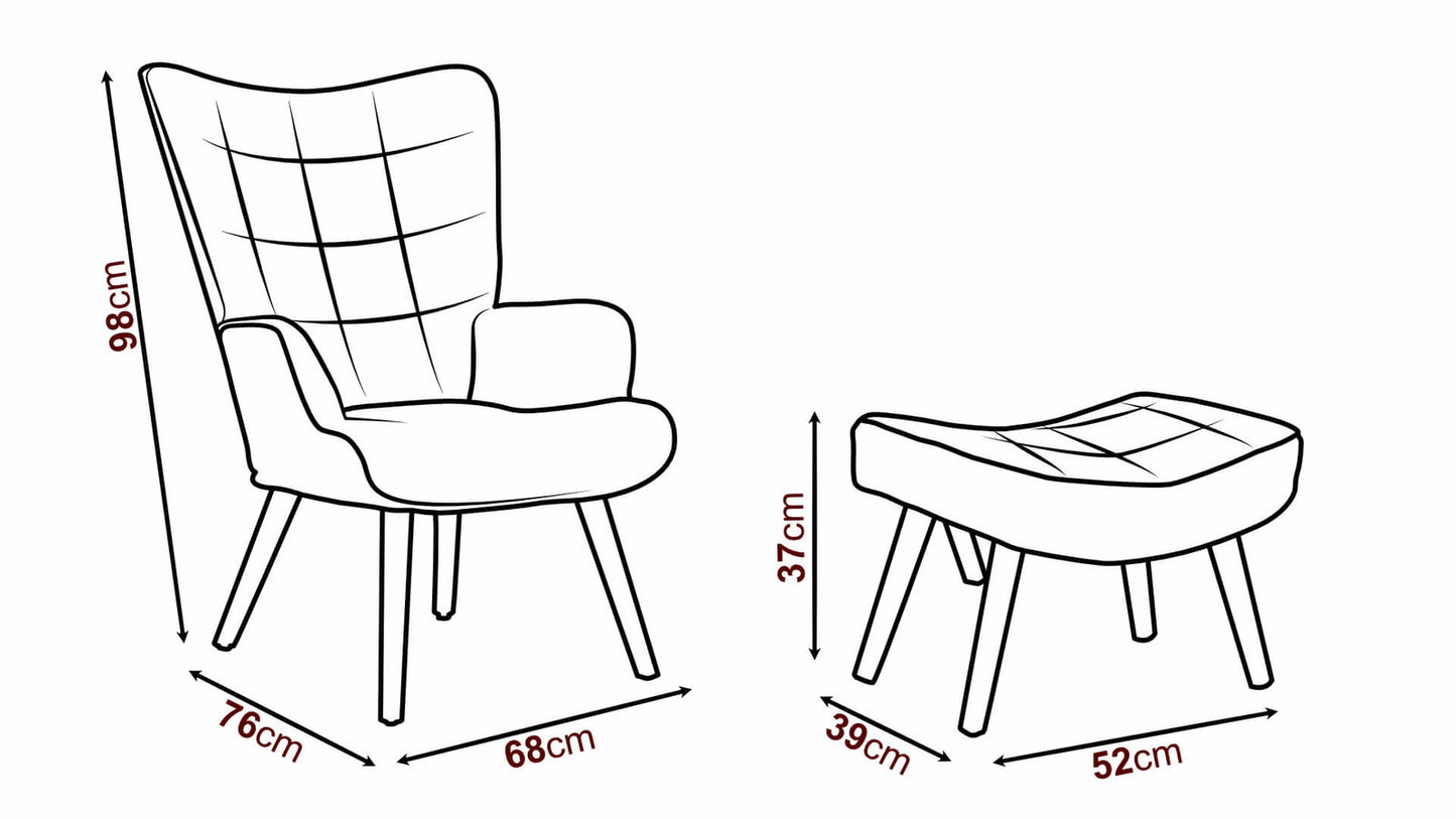 Σετ Πολυθρόνας Farel Patch 68x76x98