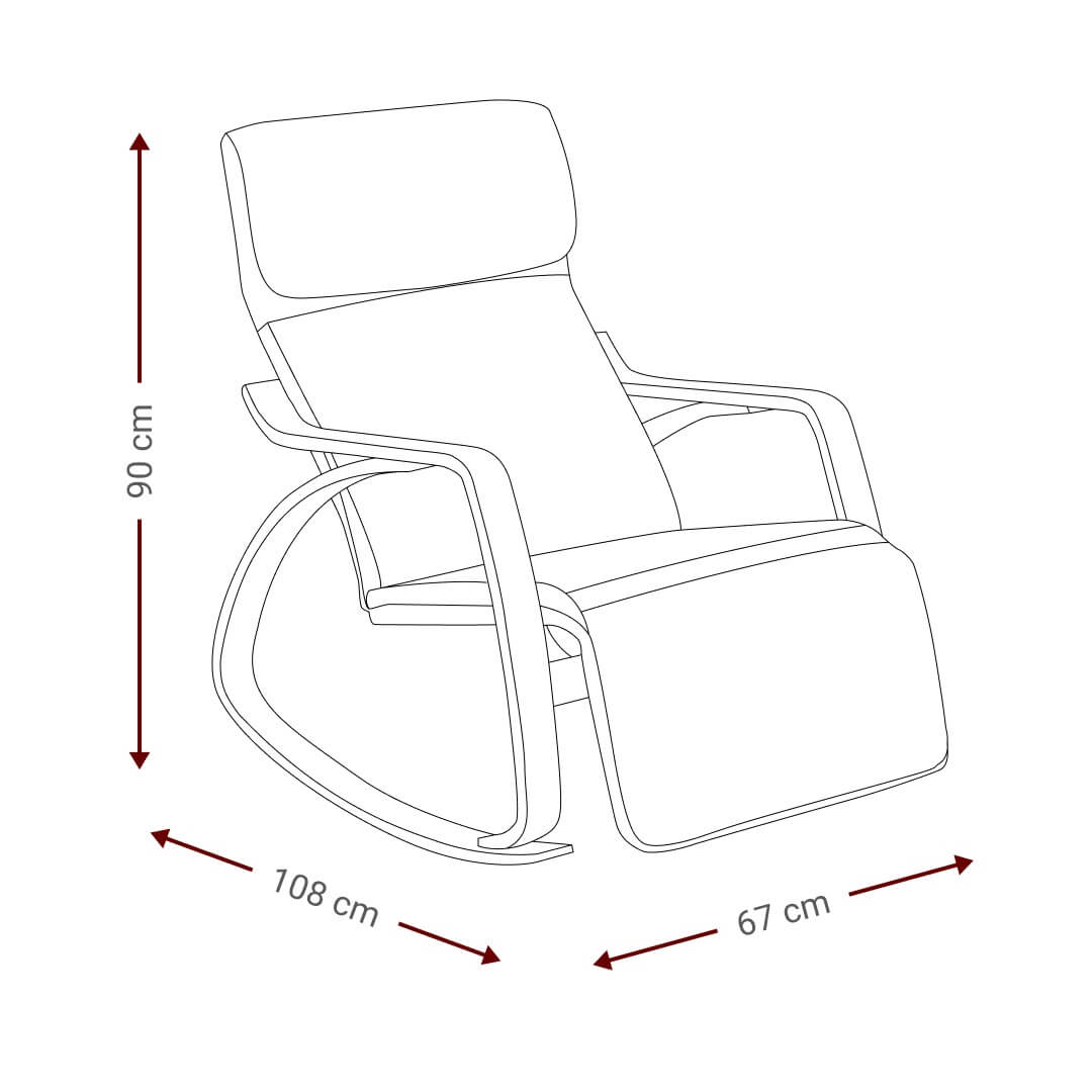 Rocking Armchair Roy Black 67x108x90