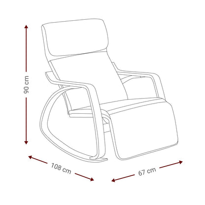 Rocking Armchair Roy Black 67x108x90