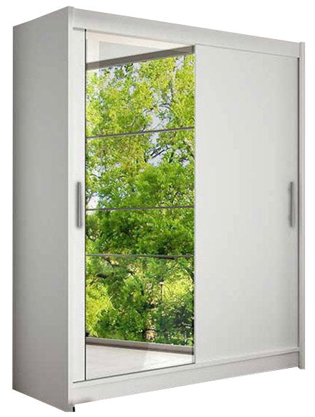 Ντουλάπα Westa VI Συρόμενη Λευκό 150x58x200