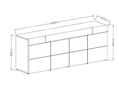 Μπουφές Toldo 25 Λευκό 208x39x82