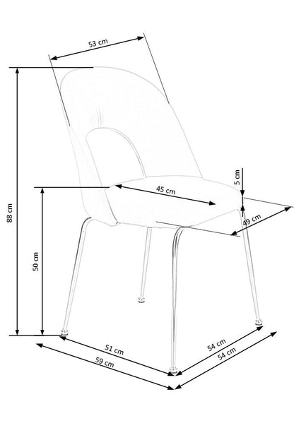 Chair Ronald Black 54x59x88