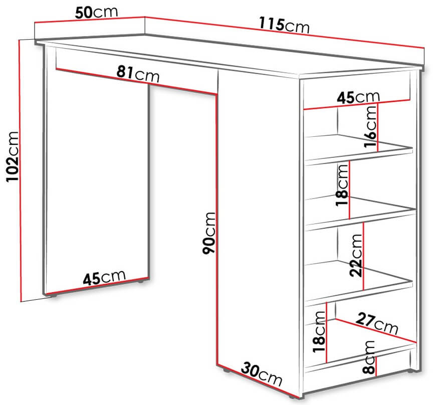 Τραπέζι Μπαρ Zotino Λευκό 115x50x102