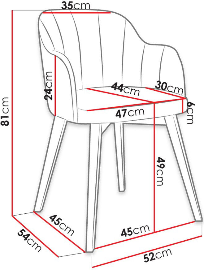 Καρέκλα Kam S105 Μπεζ 52x54x81