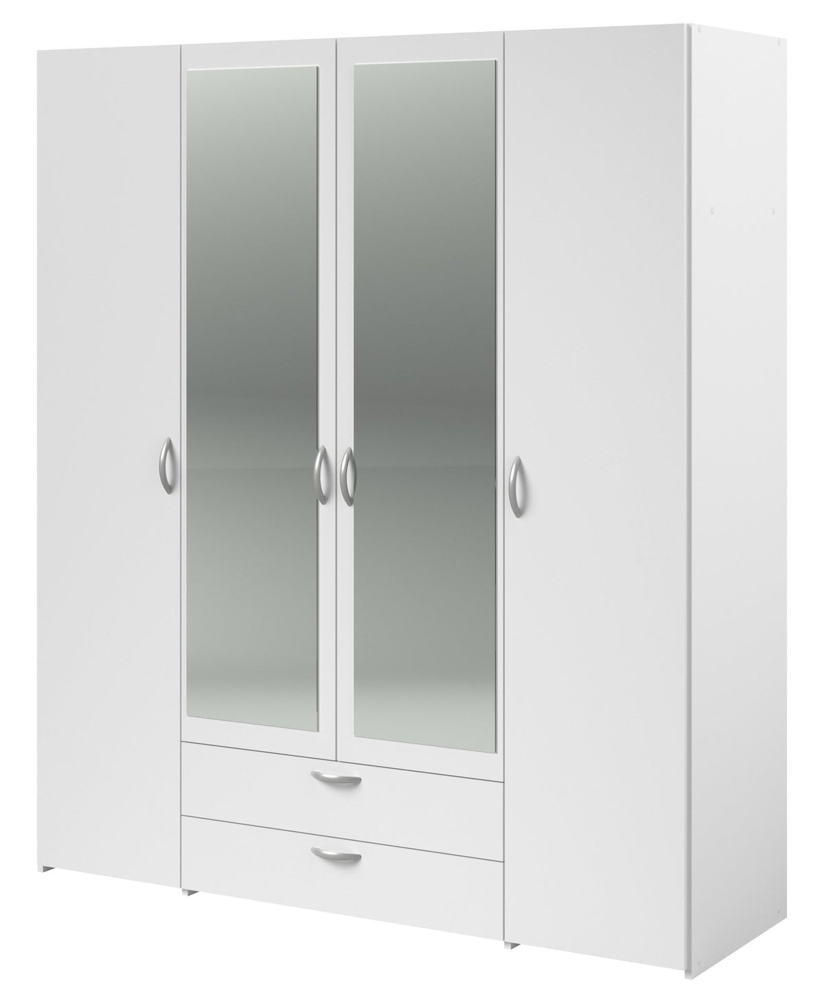 Ντουλάπα Dorm Τετράφυλλη με Καθρέπτη Λευκό 159.9x51.7x185