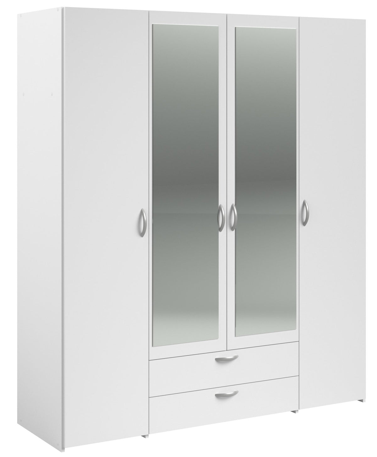 Ντουλάπα Dorm Τετράφυλλη με Καθρέπτη Λευκό 159.9x51.7x185