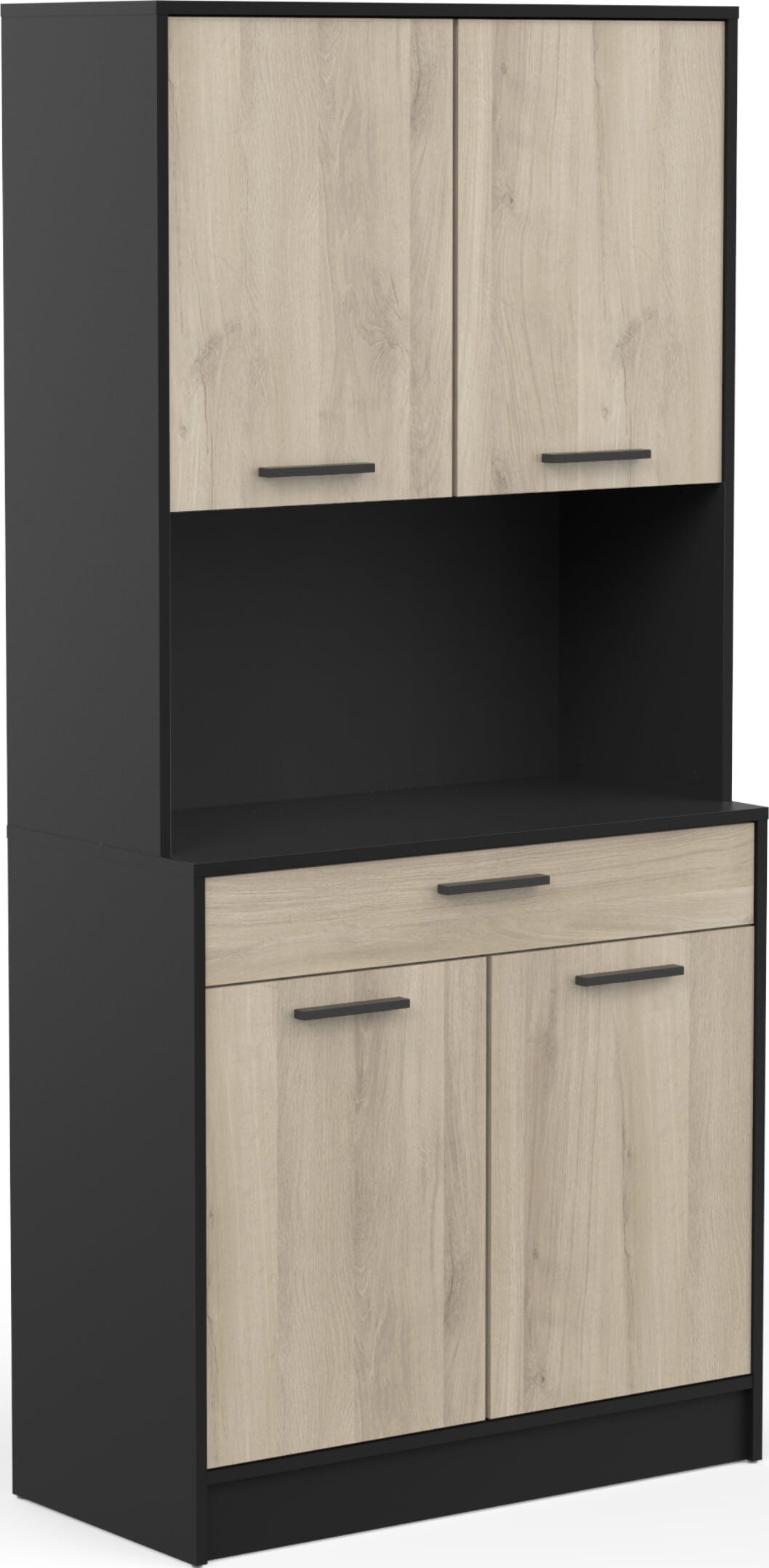 Alchemy Display Cabinet Black-Natural 83.3x40x176.1