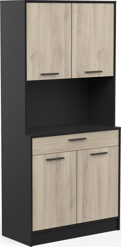 Alchemy Display Cabinet Black-Natural 83.3x40x176.1