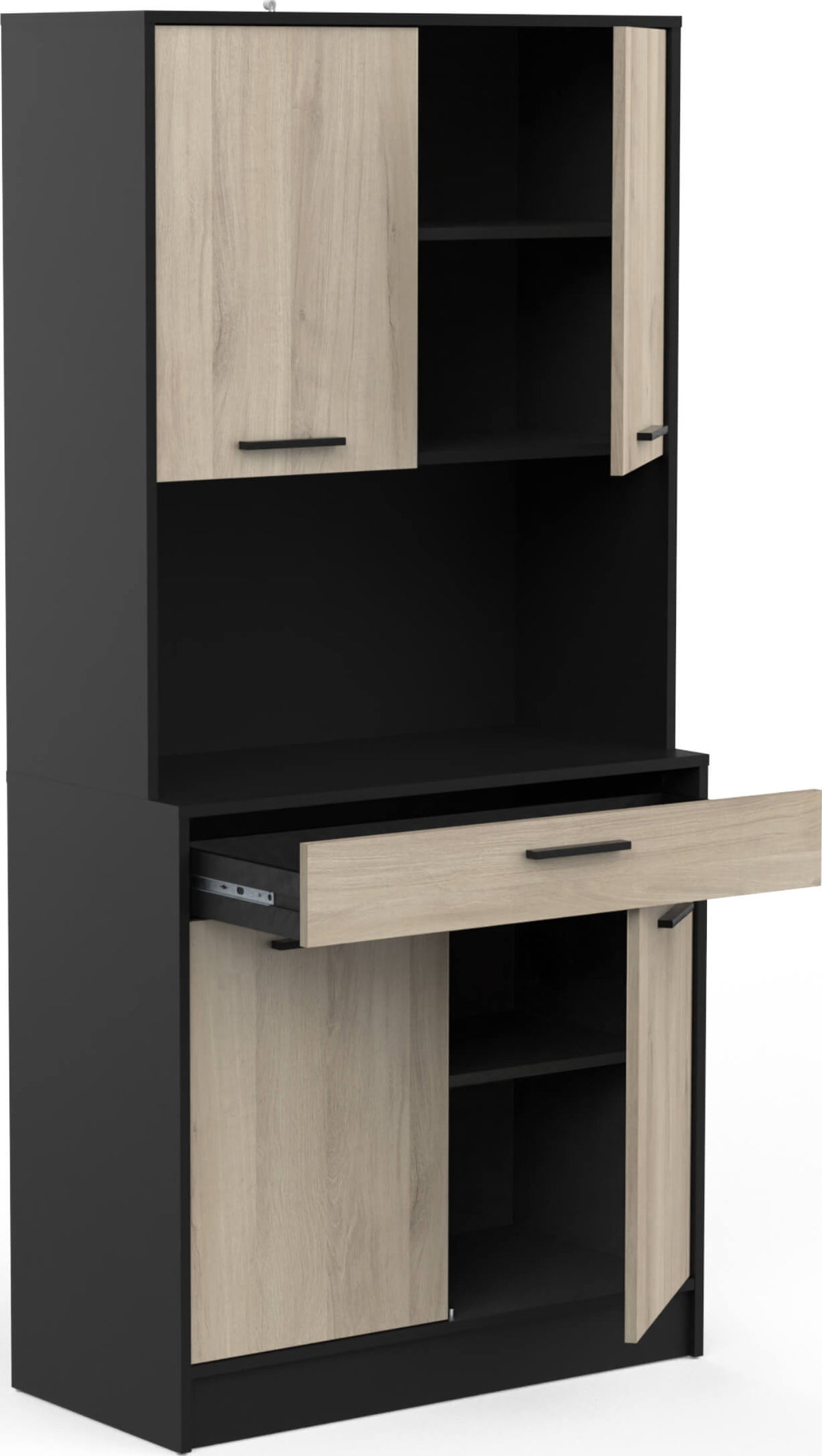 Alchemy Display Cabinet Black-Natural 83.3x40x176.1