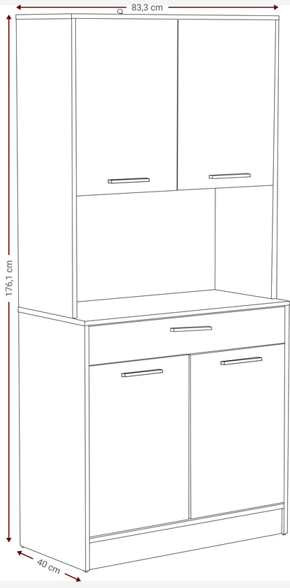 Alchemy Display Cabinet Black-Natural 83.3x40x176.1
