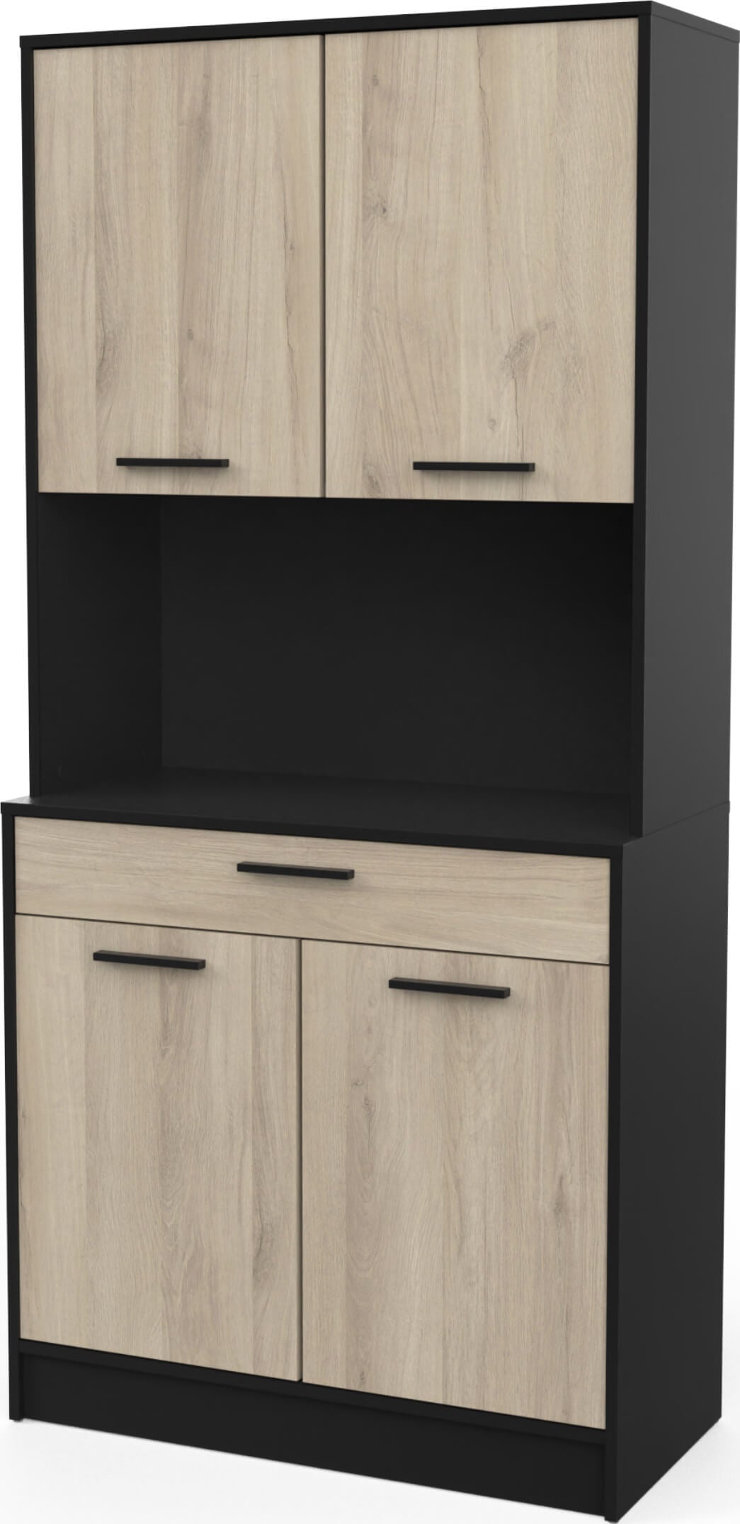 Alchemy Display Cabinet Black-Natural 83.3x40x176.1