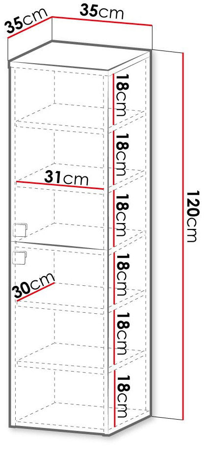 Κρεμαστή Στήλη Μπάνιου Gariano Plus Λευκό 35x35x120