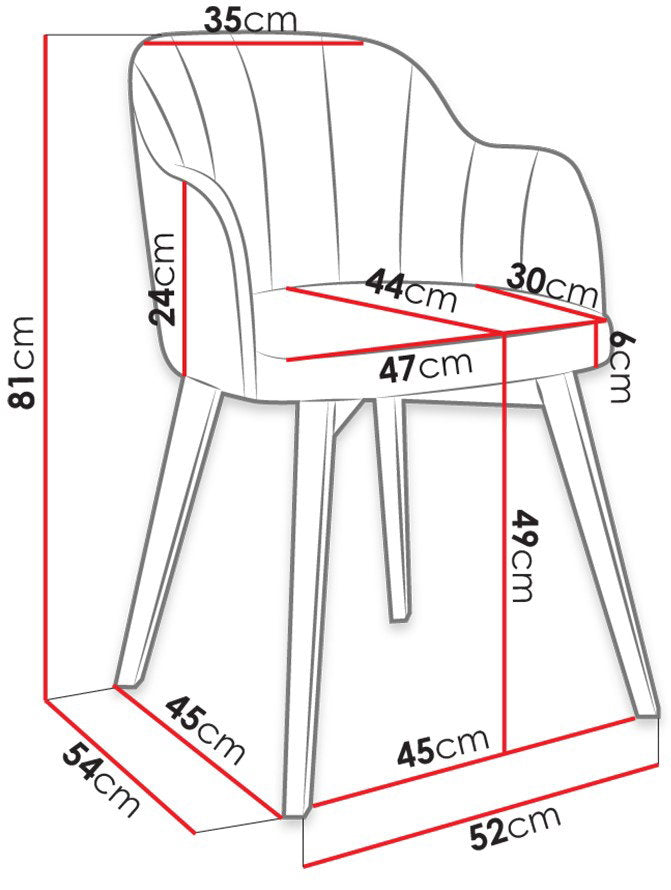 Καρέκλα Bene S105 Εκρού 54.5x53x82