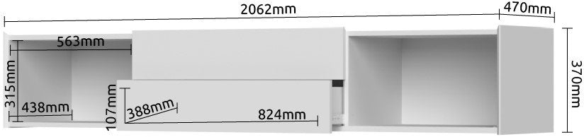 Spike Max Wall-Mounted TV Cabinet 206x47x37