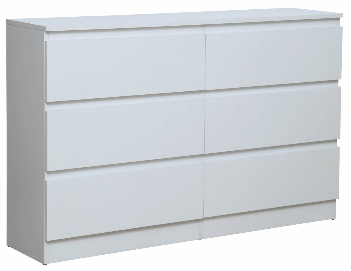 Συρταριέρα Juniper 6S Λευκό 138x40x77