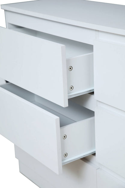 Συρταριέρα Juniper 6S Λευκό 138x40x77