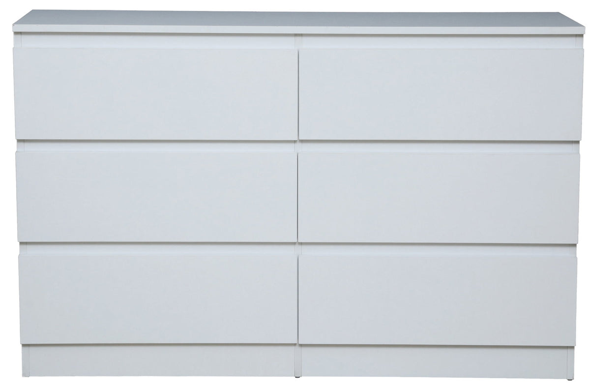 Συρταριέρα Juniper 6S Λευκό 138x40x77