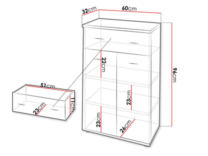 Παπουτσοθήκη Armar 60x32x96