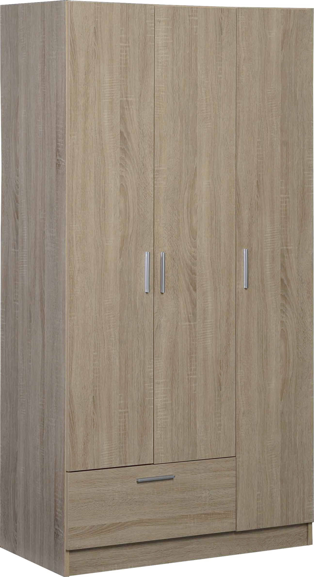 Ντουλάπα Wilson 3DS Τρίφυλλη Φυσικό 90x45x180
