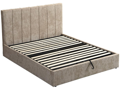 Denzel Khaki Upholstered Bed Lift-Storage 168x215x116