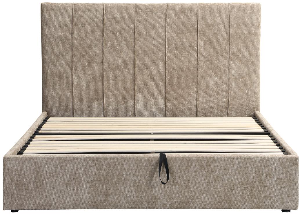 Denzel Khaki Upholstered Bed Lift-Storage 168x215x116