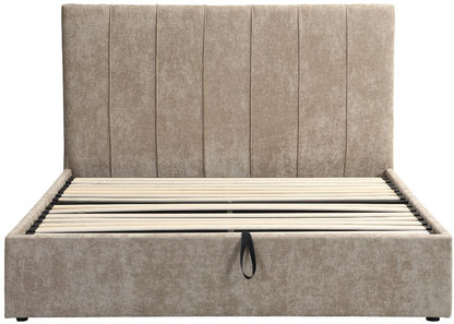 Denzel Khaki Upholstered Bed Lift-Storage 168x215x116
