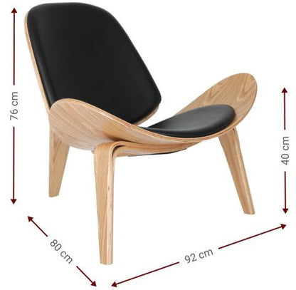 Armchair Edgar Black 92x80x76