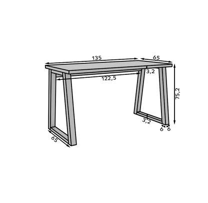 Omar Desk Black 135x65x76.2
