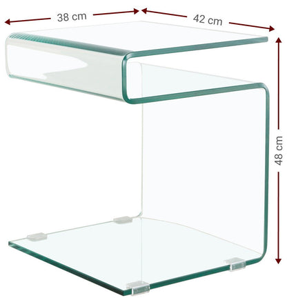 Crystal Curve Side Table 42x38x48