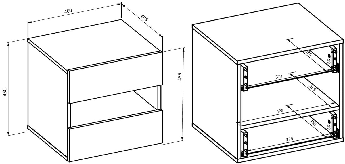 Κομοδίνο Shizen 46x40.5x45