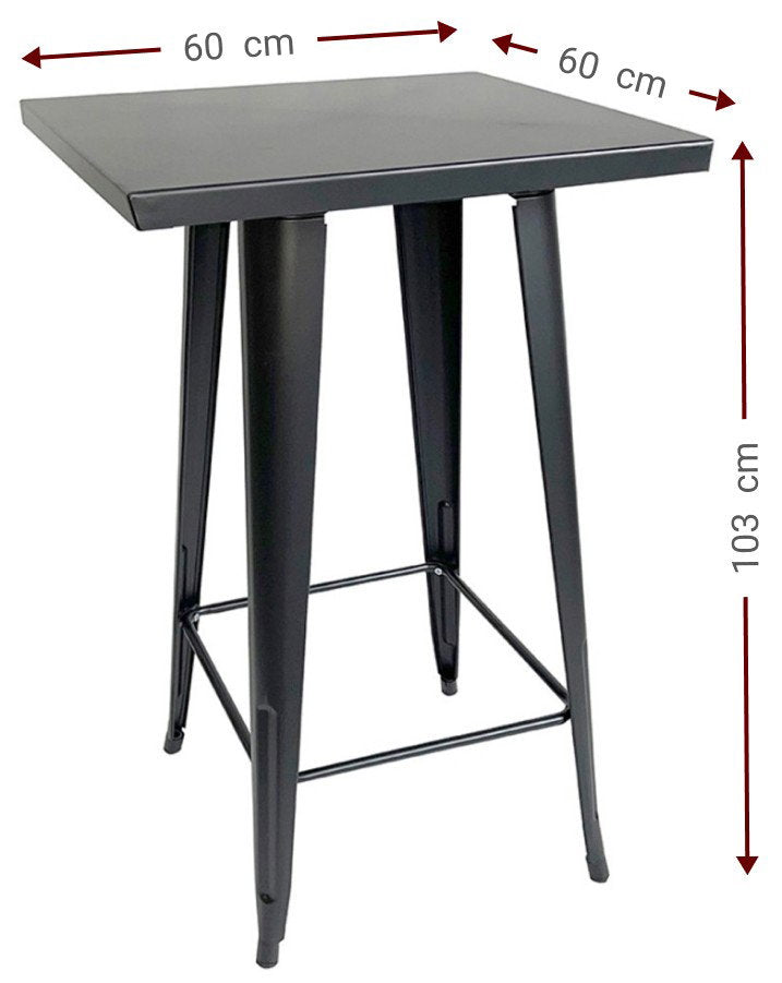 Τραπέζι Μπαρ Vigor Μαύρο 60x60x103