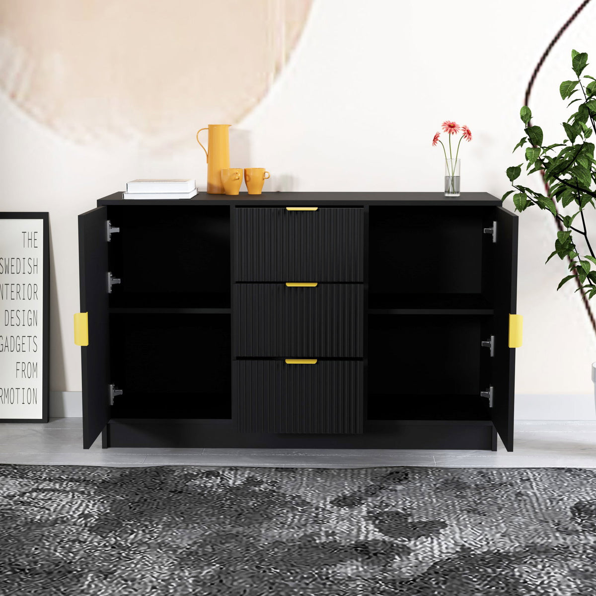 Μπουφές Allegro Μαύρο 118x40x75