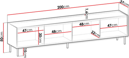 Έπιπλο Τηλεόρασης Tewos 4D 200x37x50