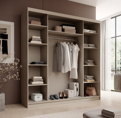 Ντουλάπα Barry 200 Συρόμενη Cashmere 200x58x215