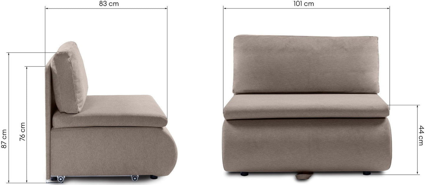 Πολυθρόνα - Κρεβάτι Ottoman Taupe 101x83x87