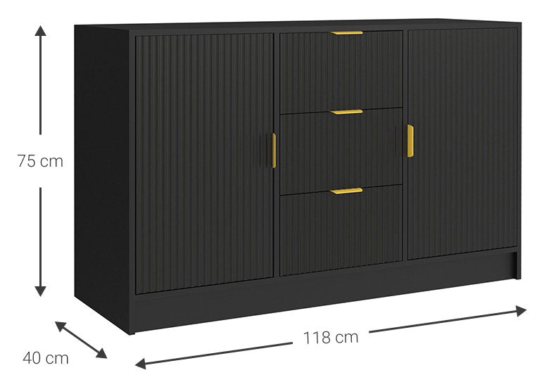 Μπουφές Allegro Μαύρο 118x40x75