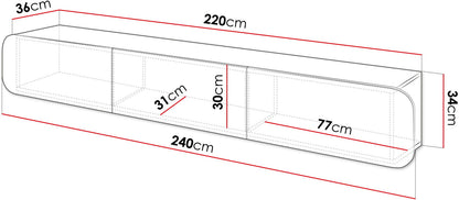 Κρεμαστό Έπιπλο Τηλεόρασης Rene 3D 240x36x34