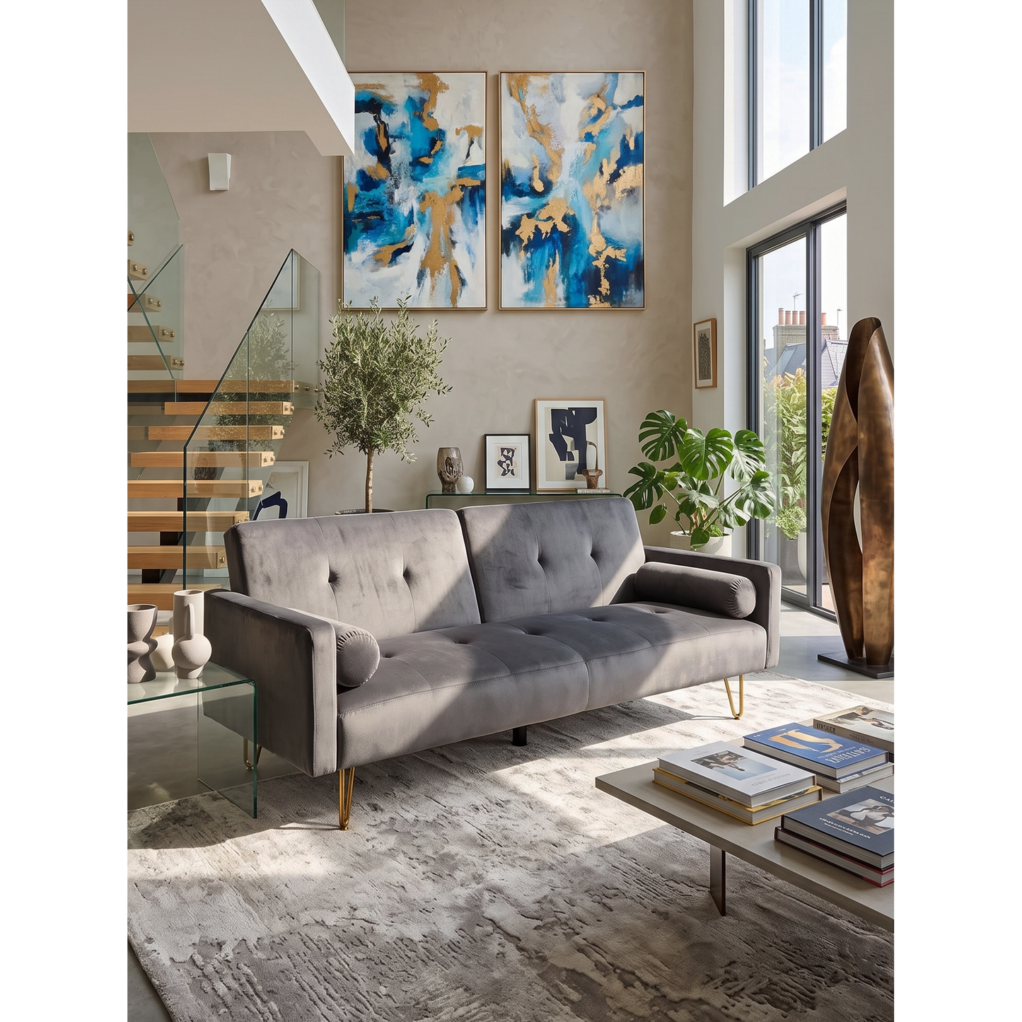 Lawson Sofa Bed Grey 198x90x79