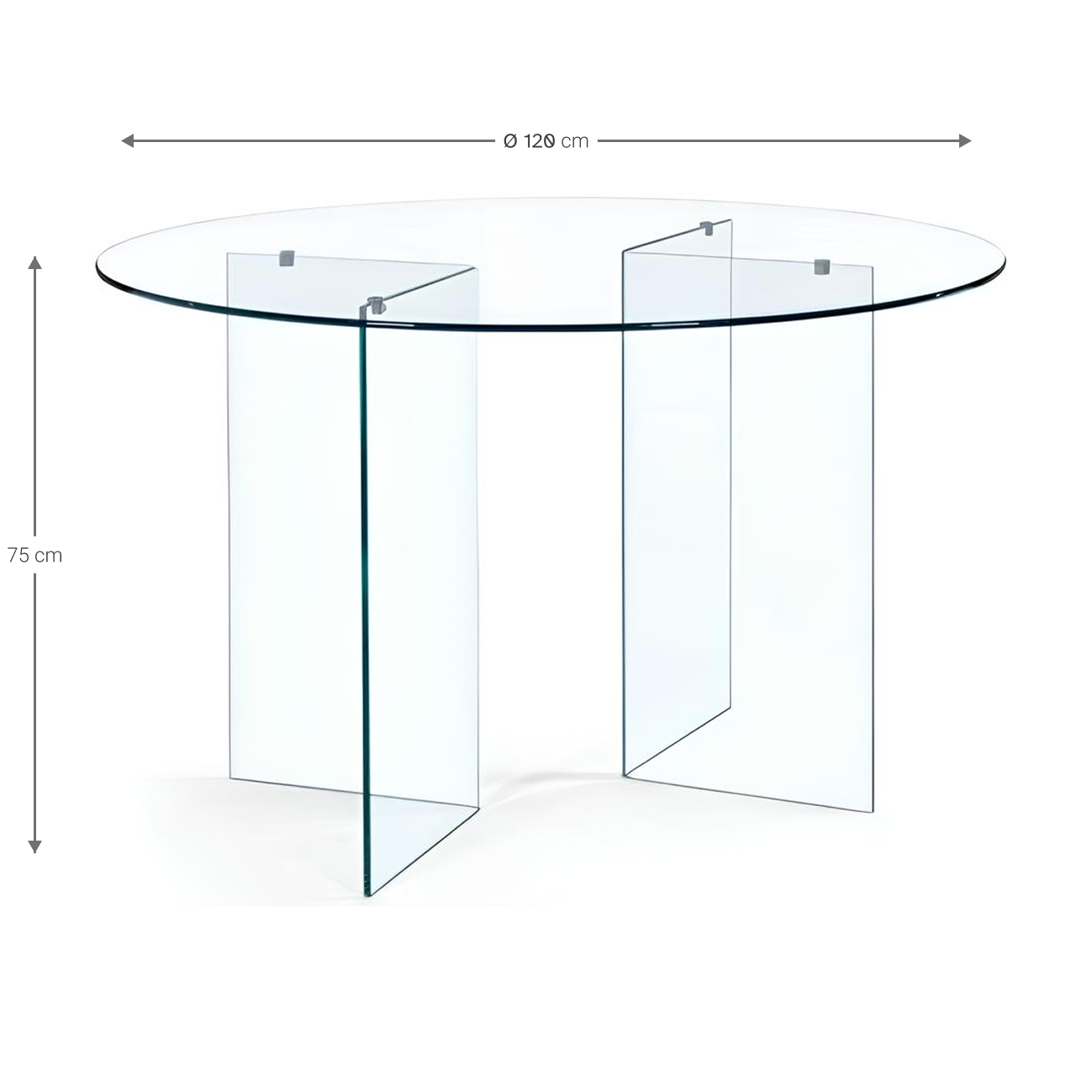Crystal Round Table 120x120x75