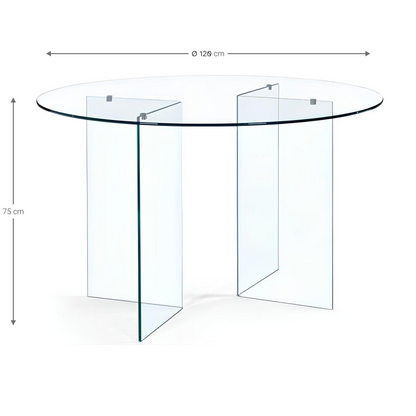 Crystal Round Table 120x120x75