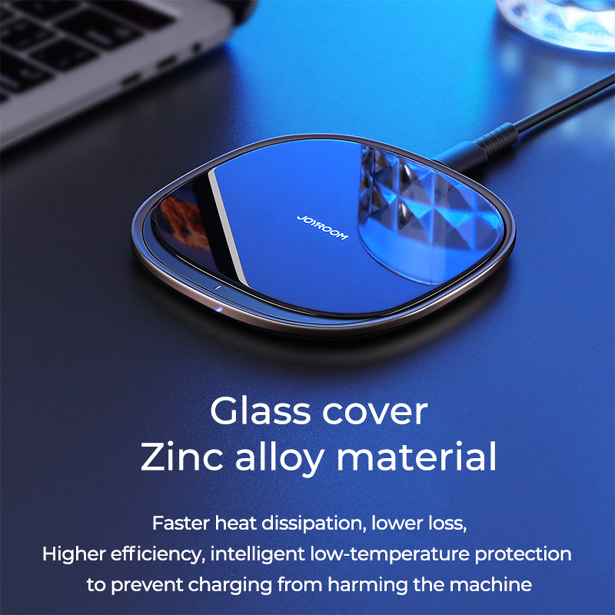 87181 JOYROOM Originals JR-A23 Τετράγωνη Μαγνητική Βάση Κινητού Αυτοκινήτου Ασύρματη Φόρτιση MagSafe Max 15W Wireless Charging Pad (Qi) Σταθερή με Αυτοκόλλητη Ταινία Λευκό