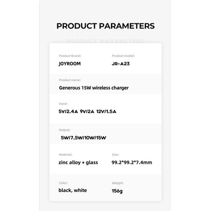 87181 JOYROOM Originals JR-A23 Τετράγωνη Μαγνητική Βάση Κινητού Αυτοκινήτου Ασύρματη Φόρτιση MagSafe Max 15W Wireless Charging Pad (Qi) Σταθερή με Αυτοκόλλητη Ταινία Λευκό