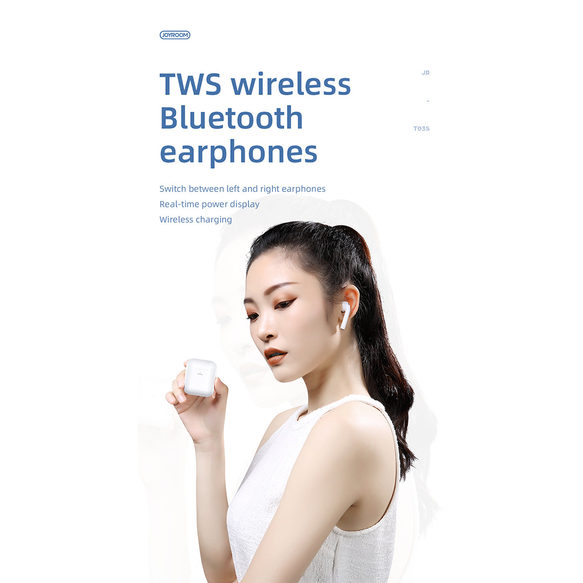87051 JOYROOM Originals JR-T03S TWS Earphones με Θήκη Φόρτισης True Wireless Bluetooth V5.0 Binaural Συμβατό με iOS & Android Μαύρο
