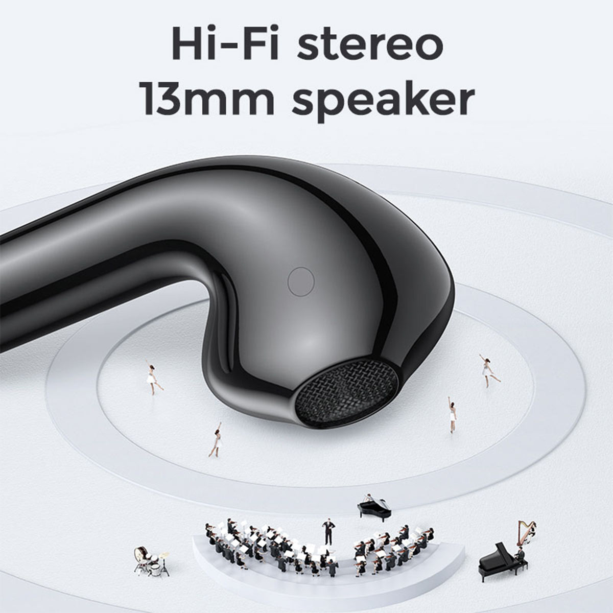 87055 JOYROOM Originals JR-T13 Bilateral TWS Earphones με Θήκη Φόρτισης True Wireless Bluetooth V5.0 Binaural Συμβατό με iOS & Android Μαύρο