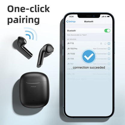 87055 JOYROOM Originals JR-T13 Bilateral TWS Earphones με Θήκη Φόρτισης True Wireless Bluetooth V5.0 Binaural Συμβατό με iOS & Android Μαύρο