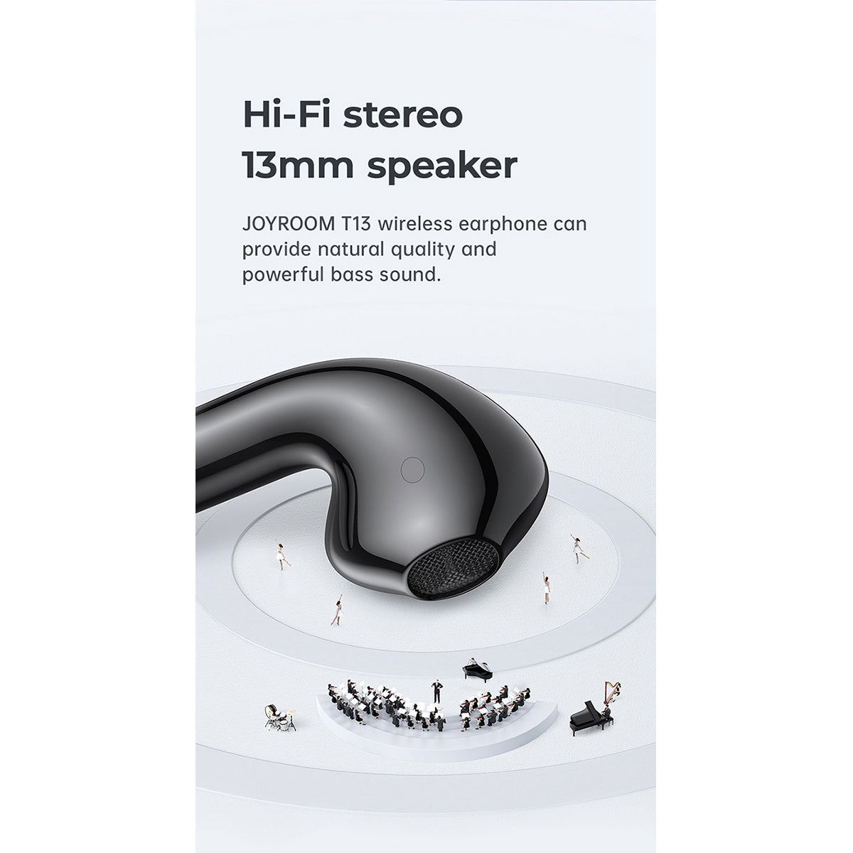 87055 JOYROOM Originals JR-T13 Bilateral TWS Earphones με Θήκη Φόρτισης True Wireless Bluetooth V5.0 Binaural Συμβατό με iOS & Android Μαύρο