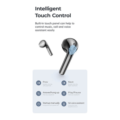 87055 JOYROOM Originals JR-T13 Bilateral TWS Earphones με Θήκη Φόρτισης True Wireless Bluetooth V5.0 Binaural Συμβατό με iOS & Android Μαύρο