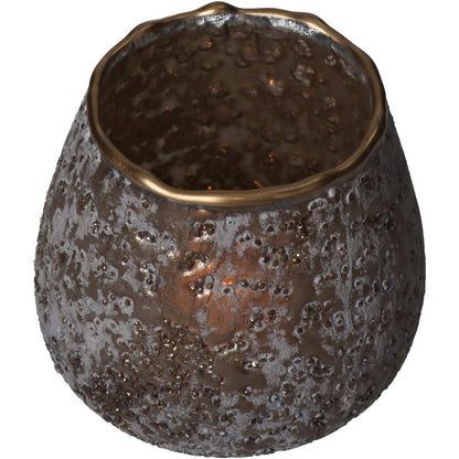 Κηροπήγιο Καφέ Γυαλί 11x11x11