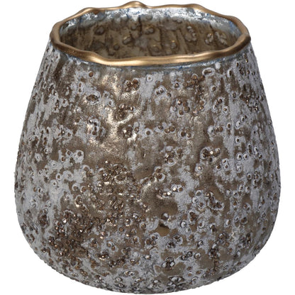 Κηροπήγιο Καφέ Γυαλί 11x11x11